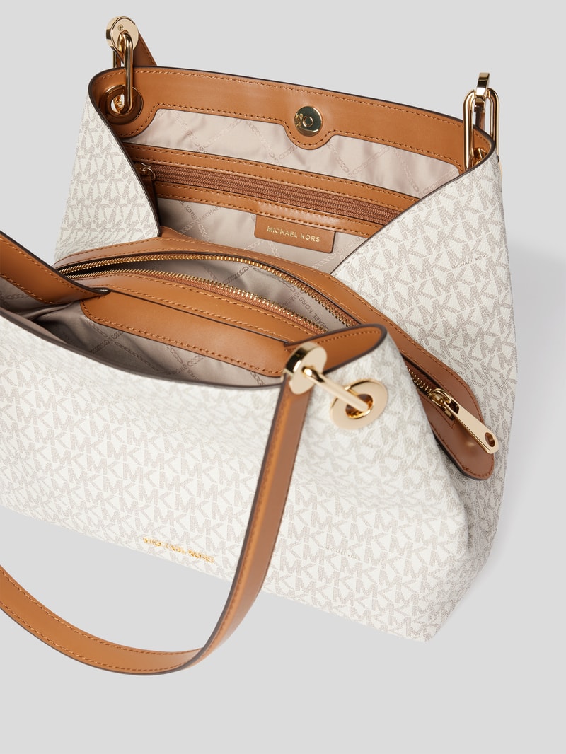 Handtasche mit Logo-Muster in offwhite
