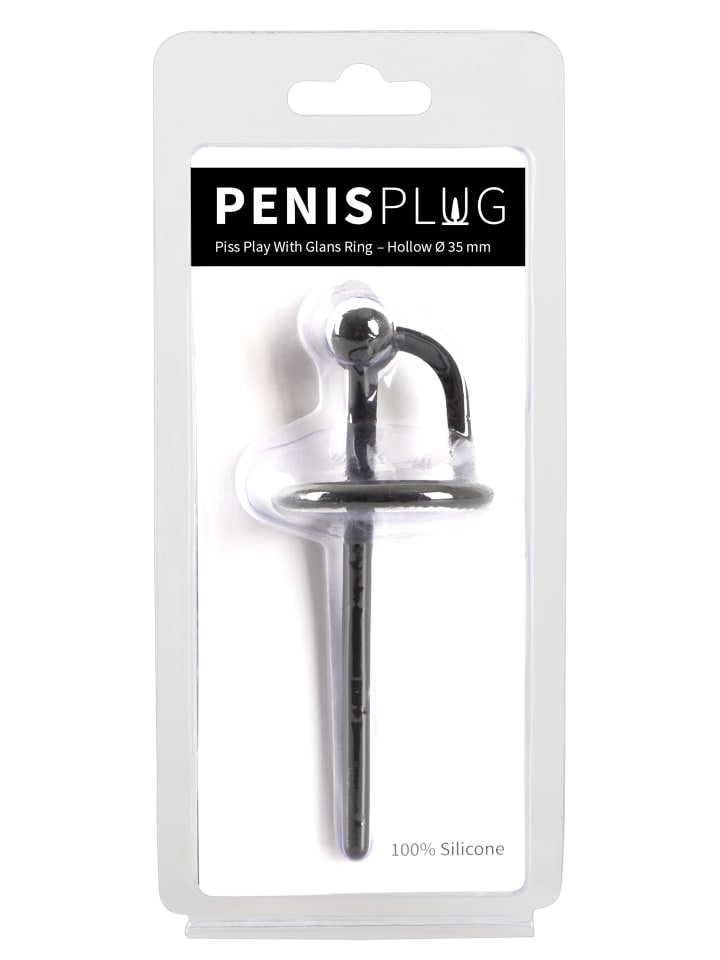 Penisplug Dilator Piss Play With Glans Ring - Hollow Ø 35mm in schwarz günstig kaufen 12