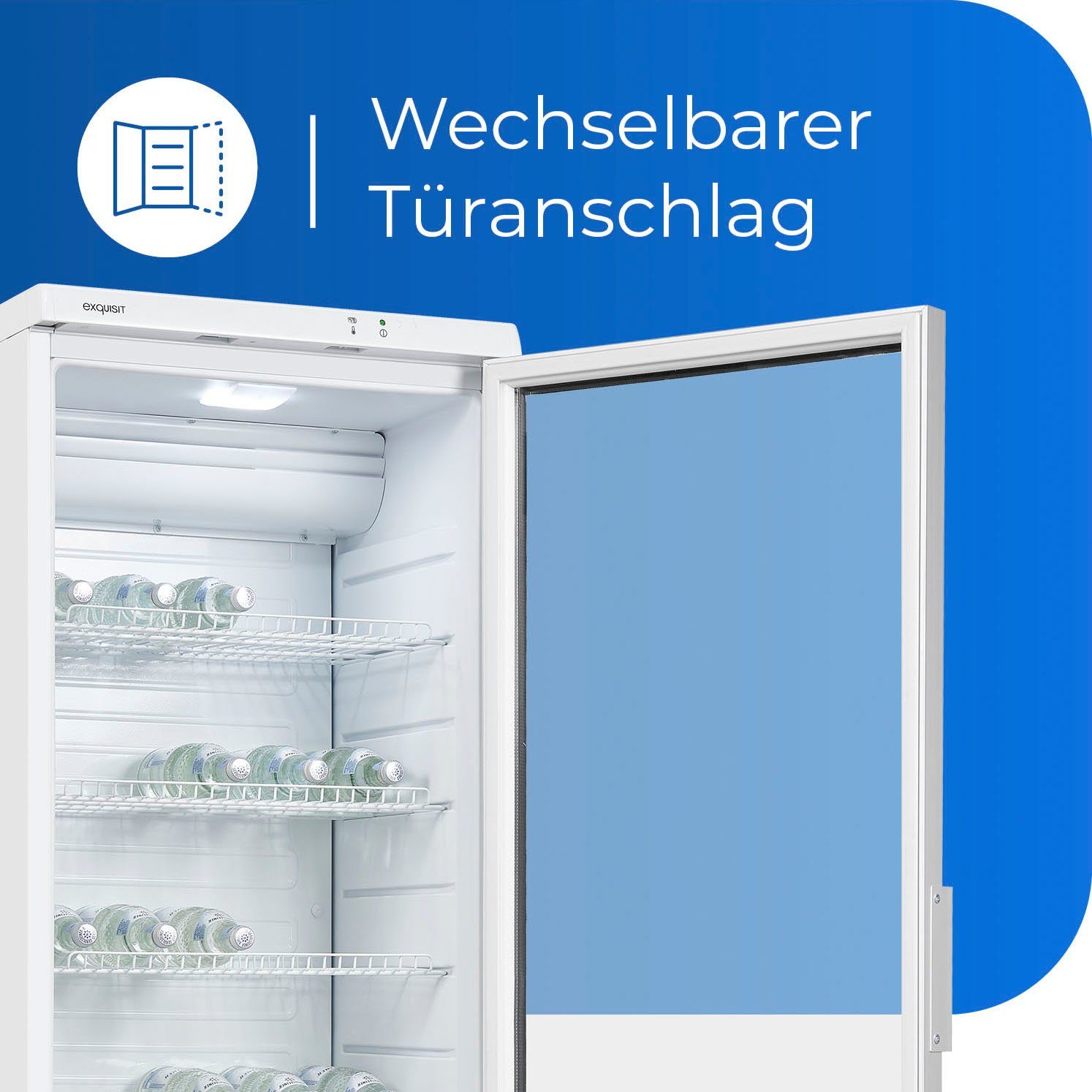 exquisit Getränkekühlschrank GKS350-1-GT-280D weiss, 173 cm hoch, 60 cm breit