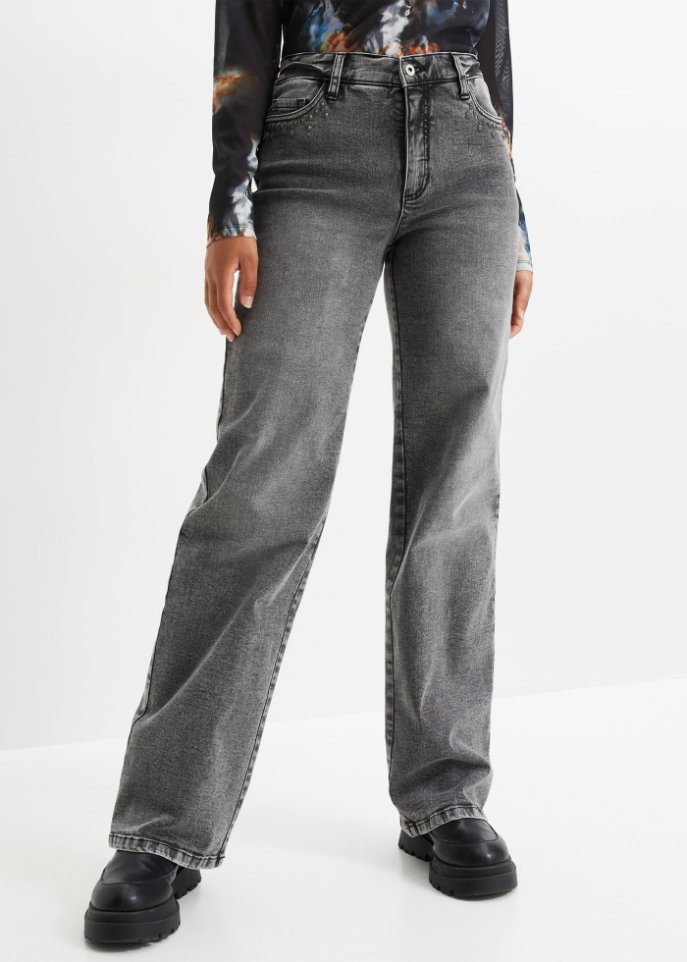 Marlene Jeans mit Nietenbesatz