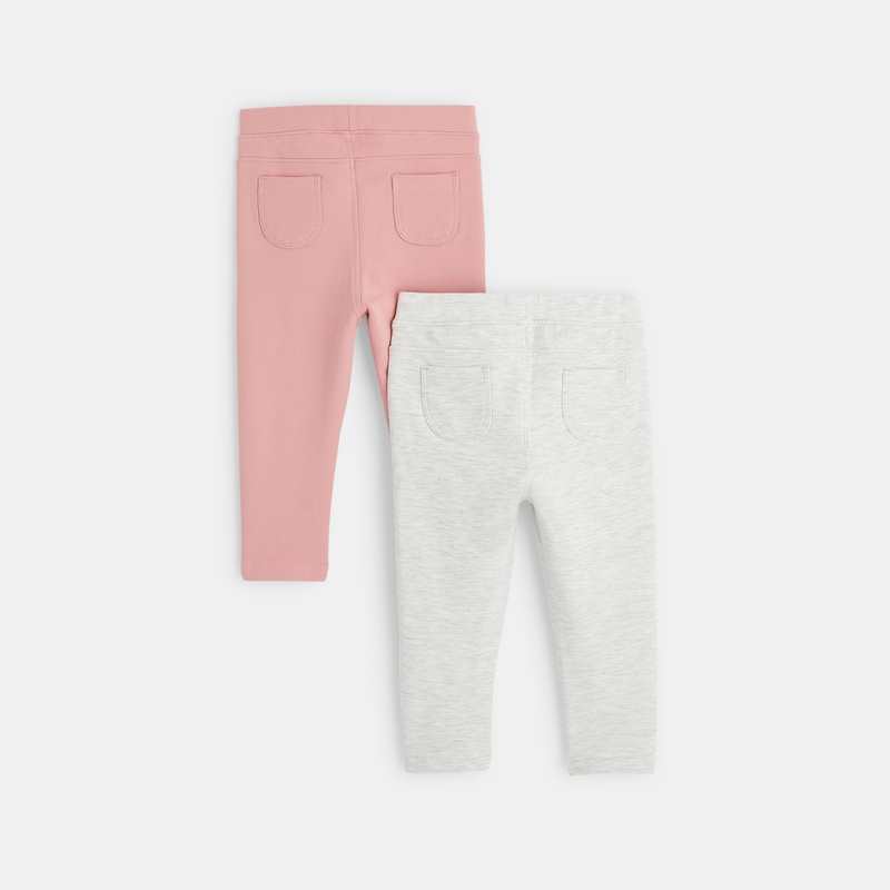 Jegging uni (lot de 2) rose bébé fille