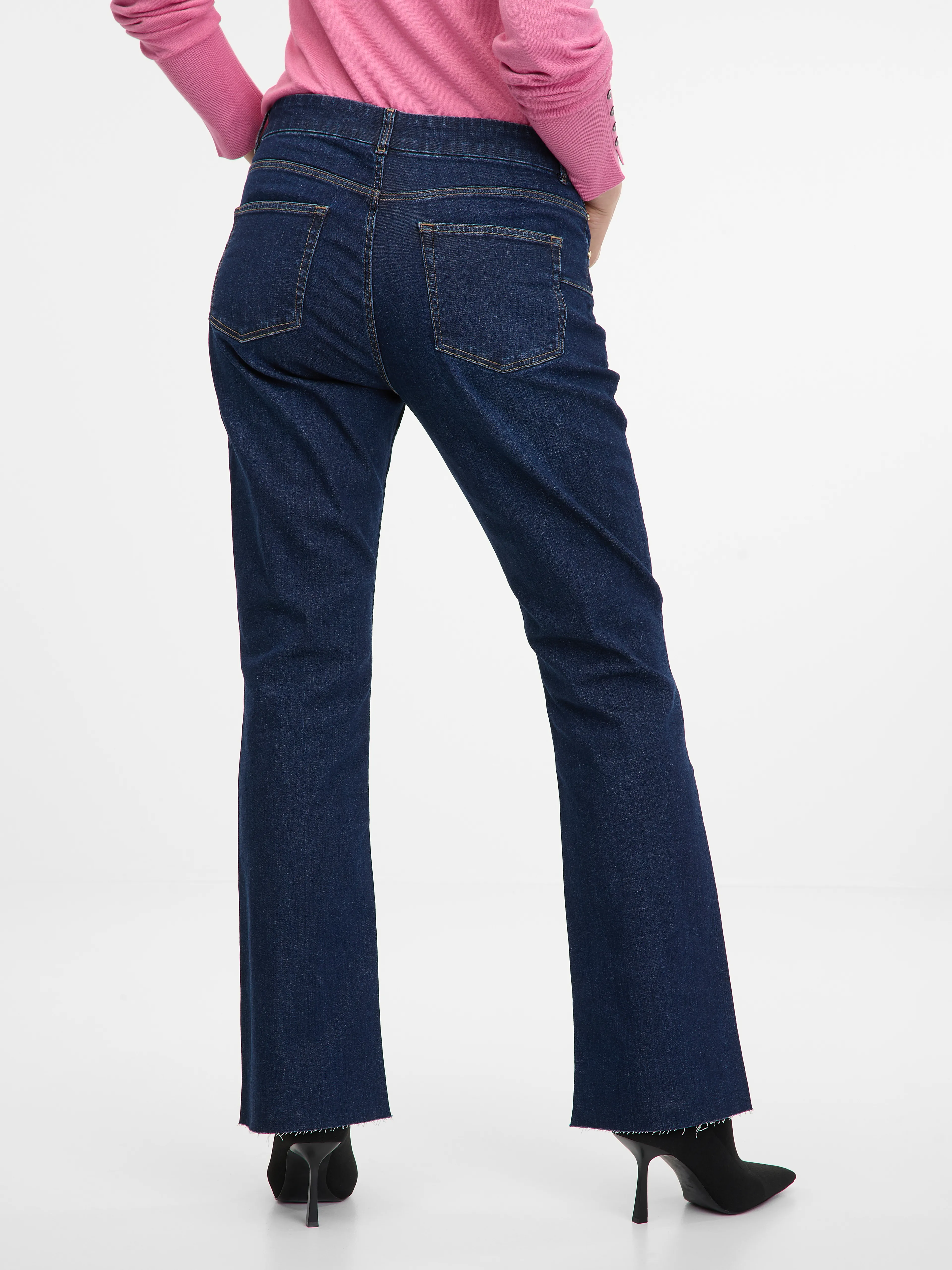Dunkelblaue Damen-Bootcut-Jeans ORSAY