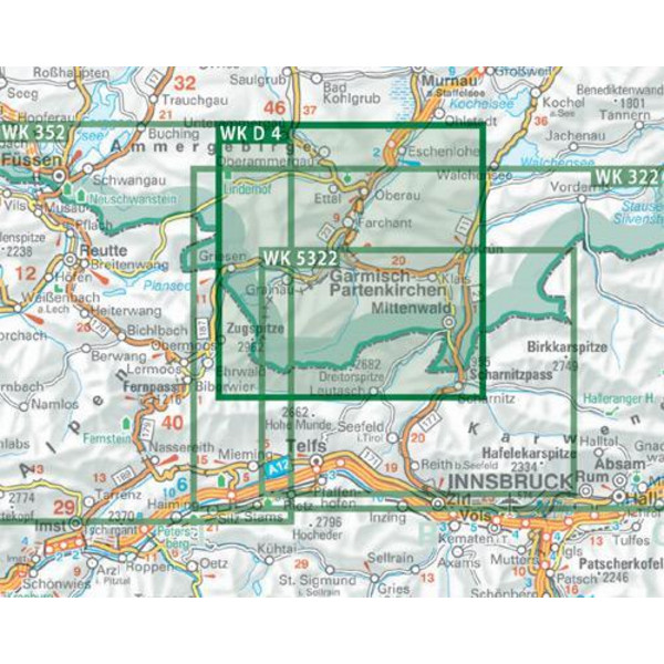 Garmisch-Partenkirchen: Wettersteingebirge, Werdenfelser Land 1 : 25 000 - Fahrradkarte