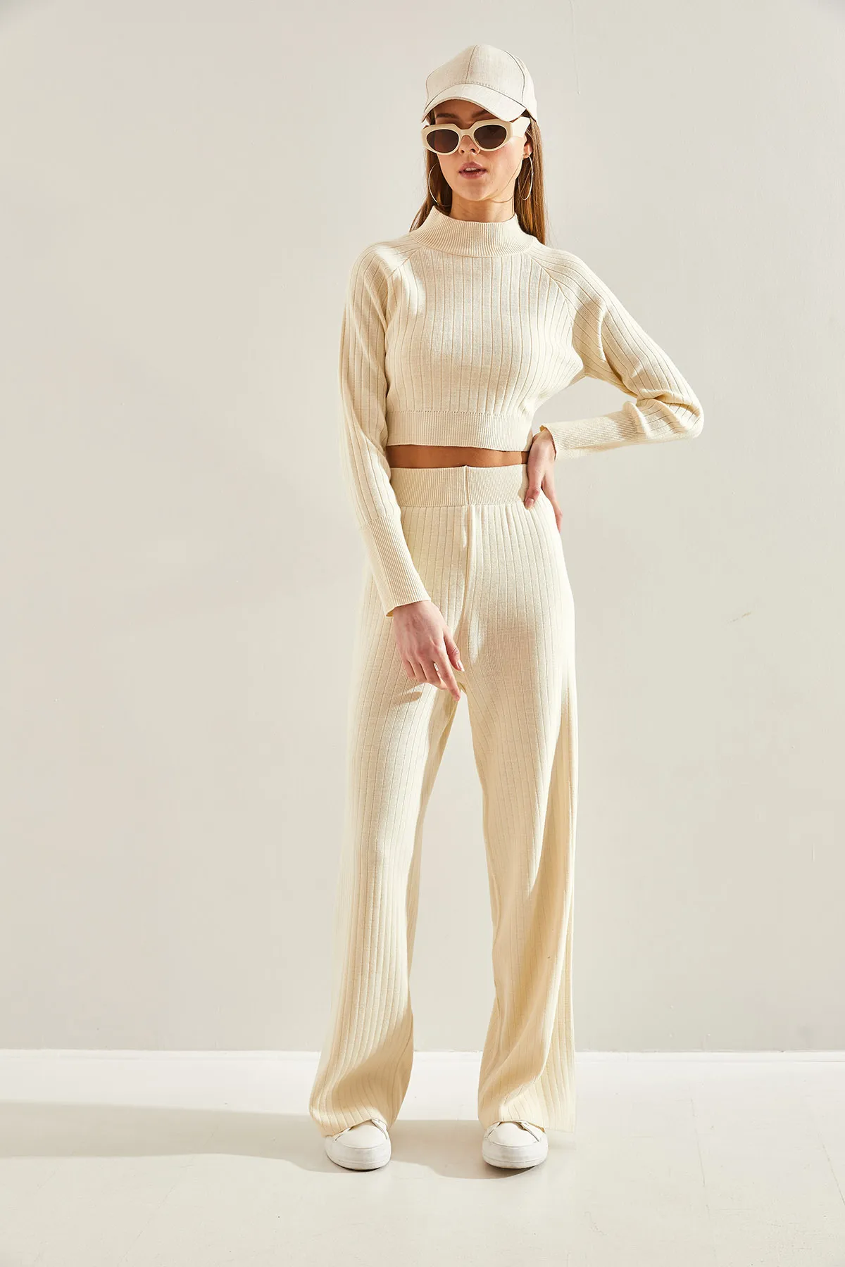 Bianco Lucci  Damen-Strickober- und -Unterteil-Set