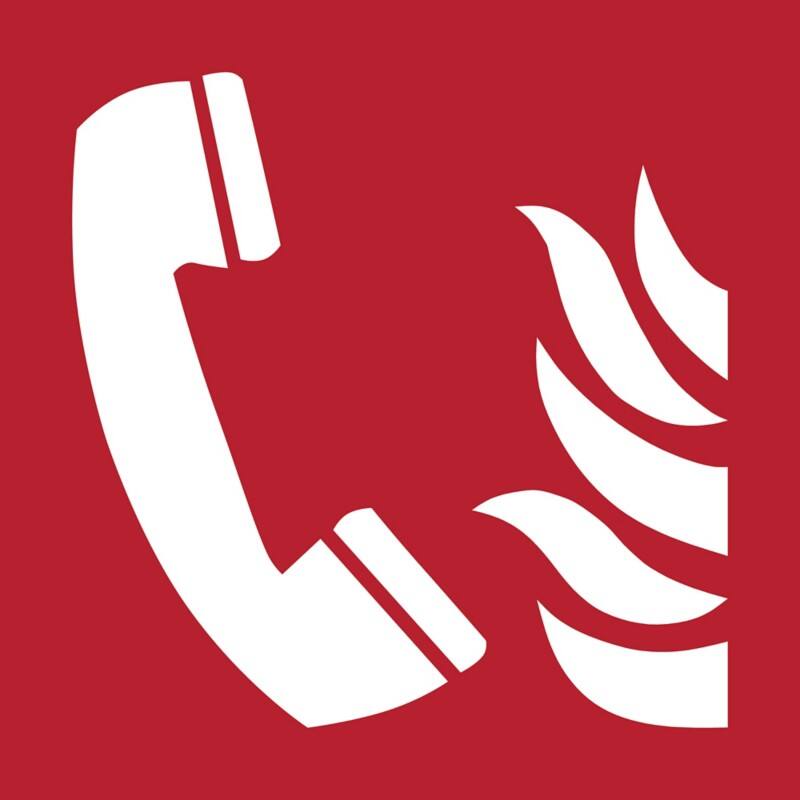 Djois Warnschild Brandmeldetelefon Klebstoff, einschraubbar PP (Polypropylen) 15 (B) x 0,14 (H) cm 3 Stück
