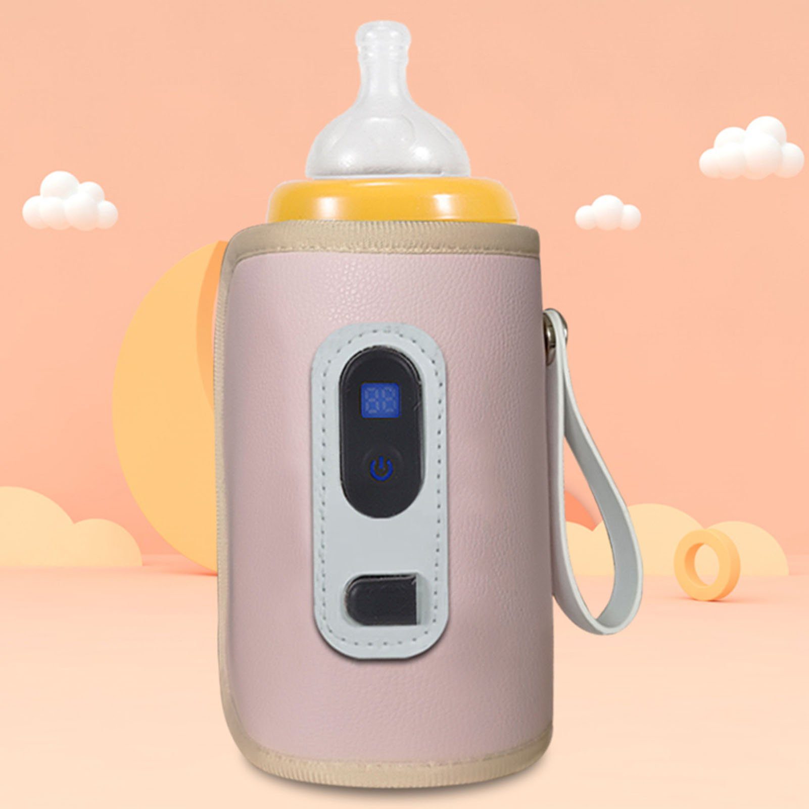 farfi Babyflaschenwärmer 3-stufig einstellbarer Babyflaschenwärmer mit Digitalanzeige
