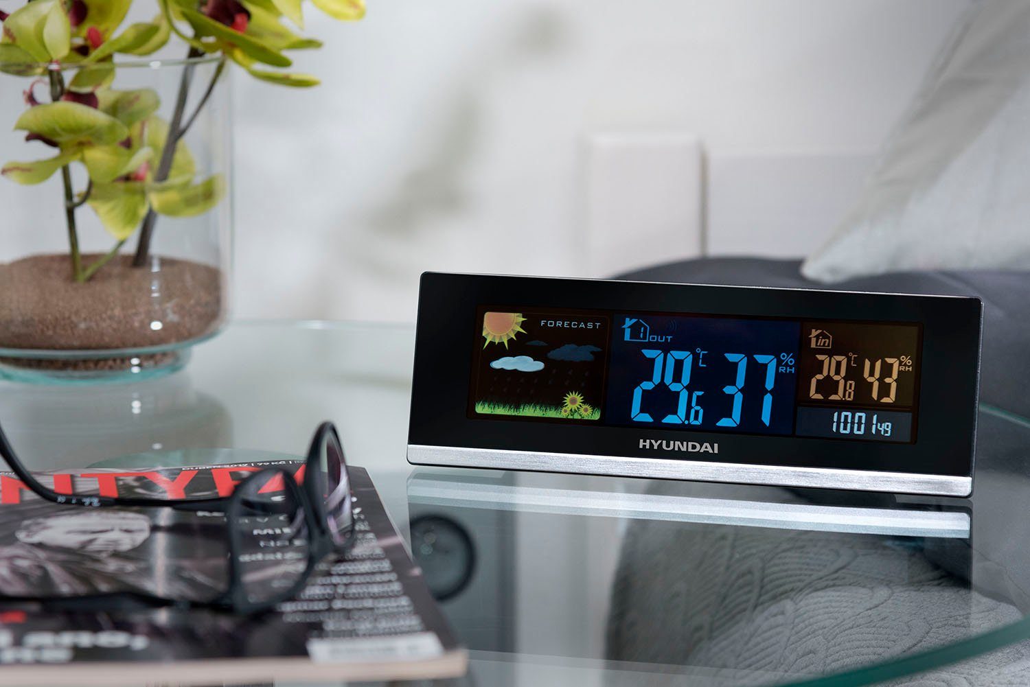 Hyundai Hyundai WS 2468 Wetterstation (mit Außensensor, farbiges Display)