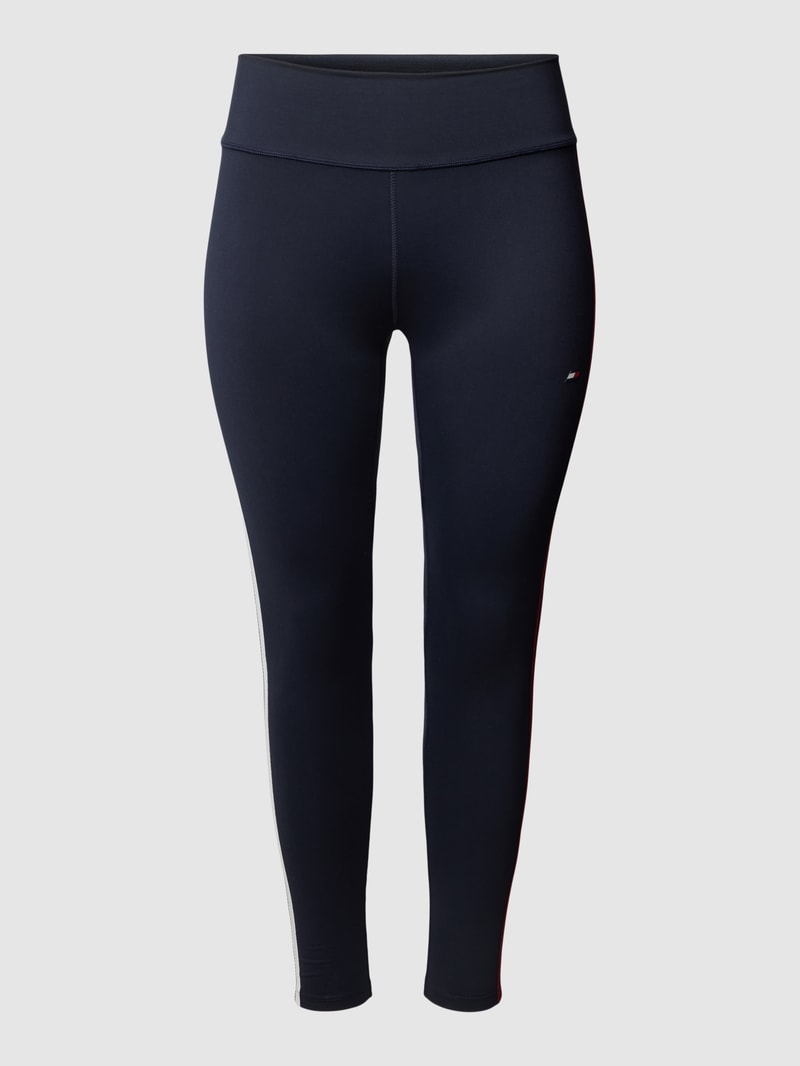 PLUS SIZE Leggings mit elastischem Bund Modell 'SPLIT' in marineblau