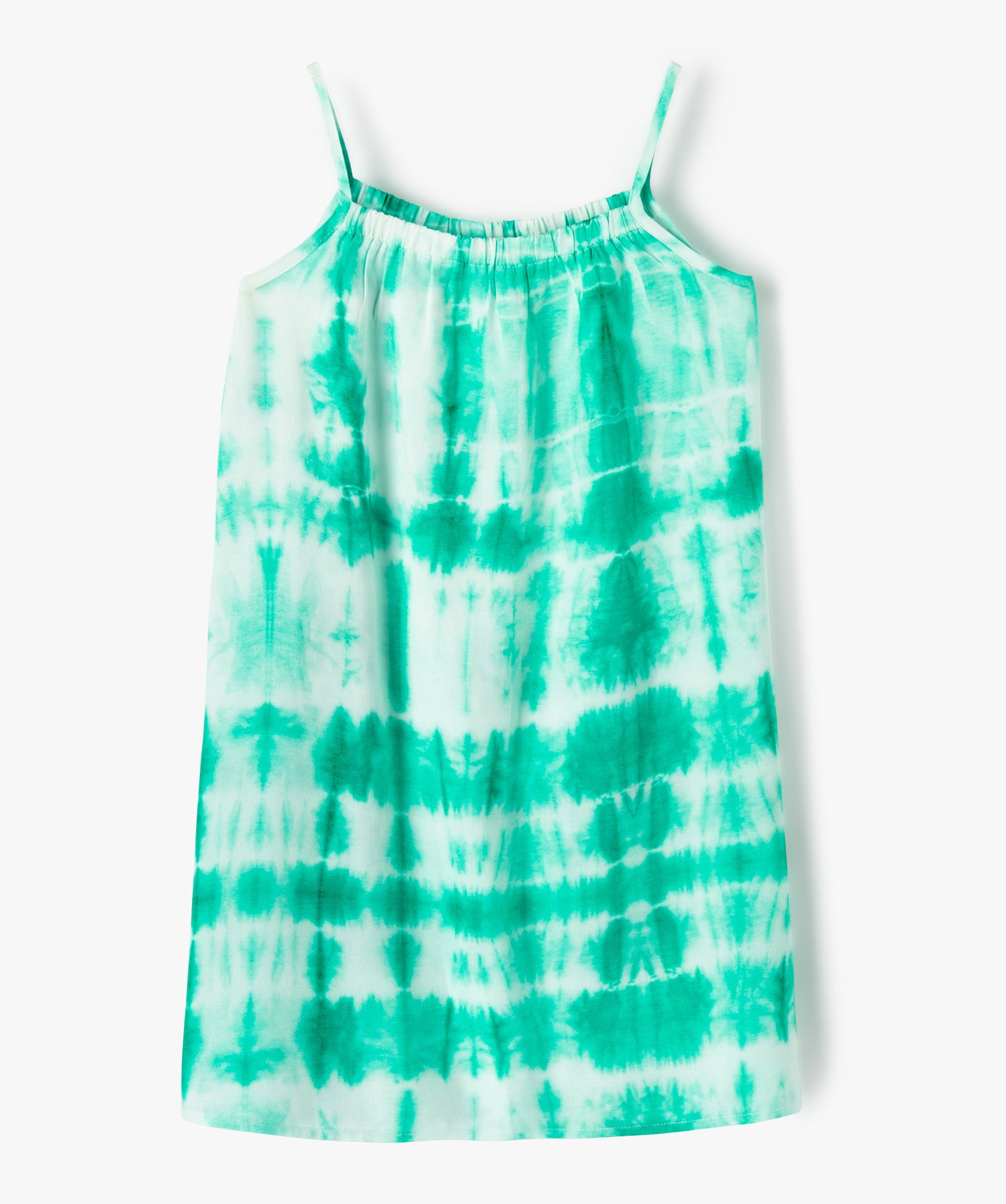 Robe fille à fines bretelles et imprimé tie-and-dye vert | GEMO