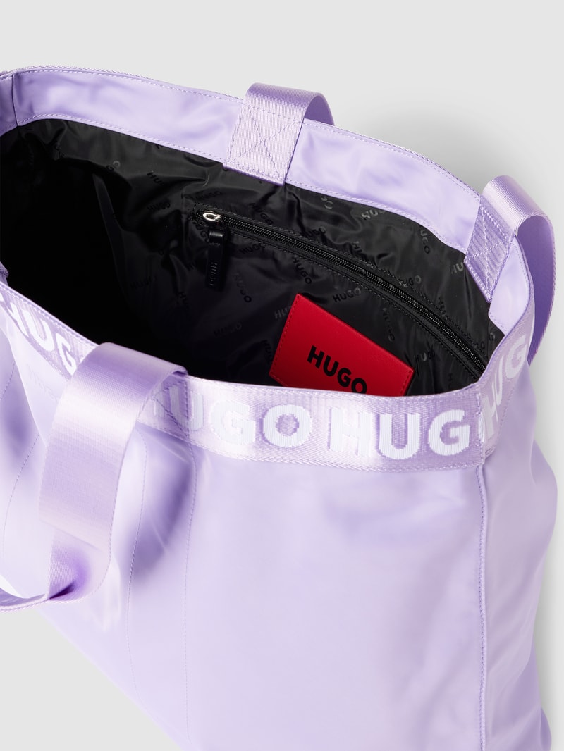 Tote Bag mit Logo-Details Modell 'Becky' in flieder