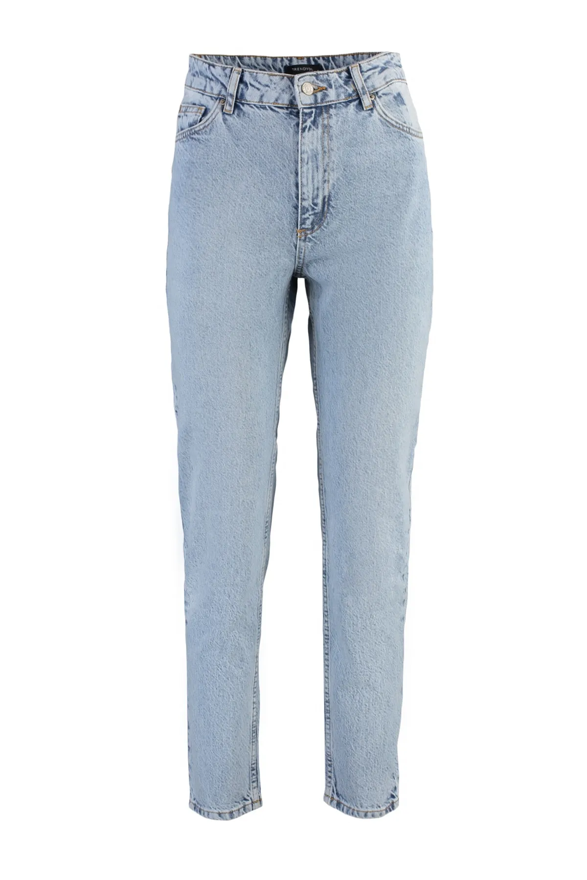 Trendyol Collection  Hellblaue, nachhaltigere Mom-Jeans mit hoher Taille TWOAW23JE00390
