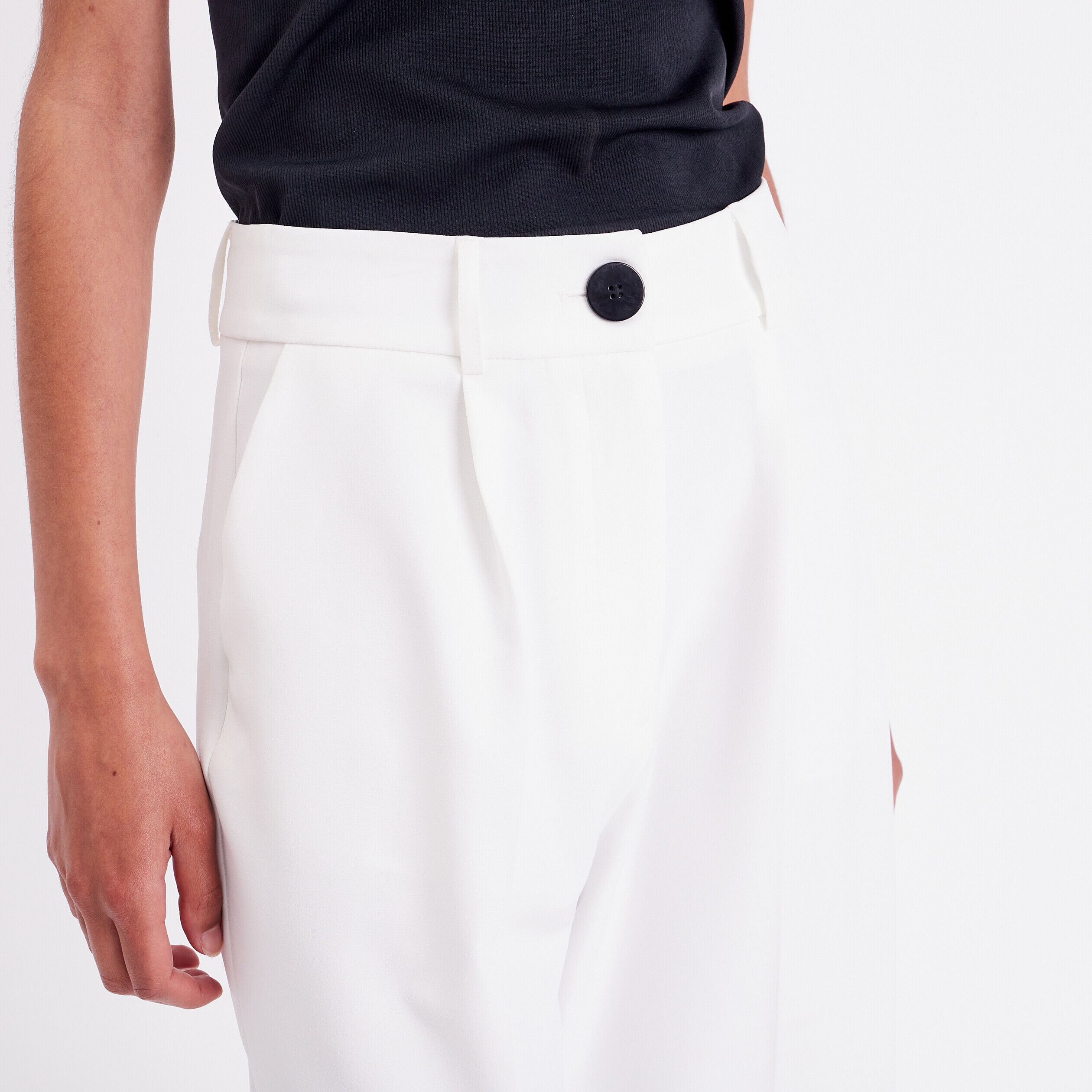 Pantalon city large ecru femme | Cache Cache