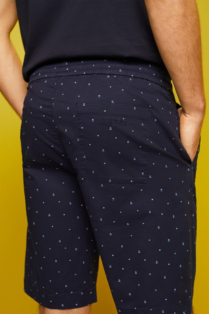 Gemusterte Pull-on-Shorts, Baumwollstretch
