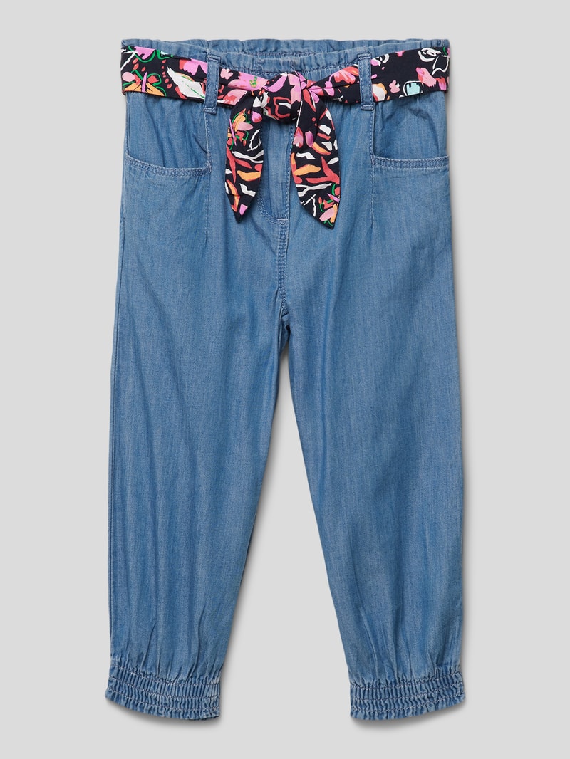 Jeans aus Baumwolle mit Eingrifftaschen in blau