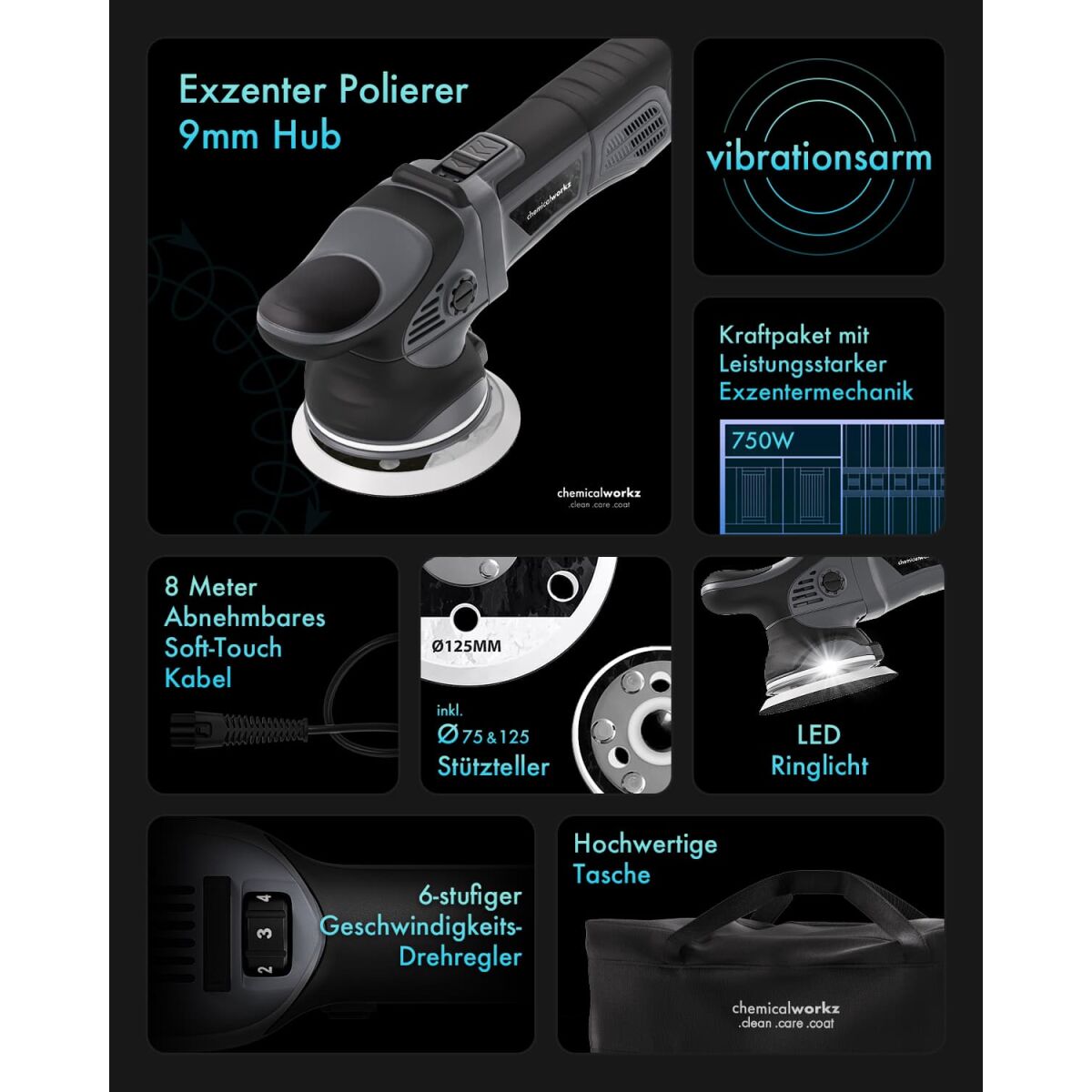 chemicalworkz DA9 Pro Exzenter Poliermaschine