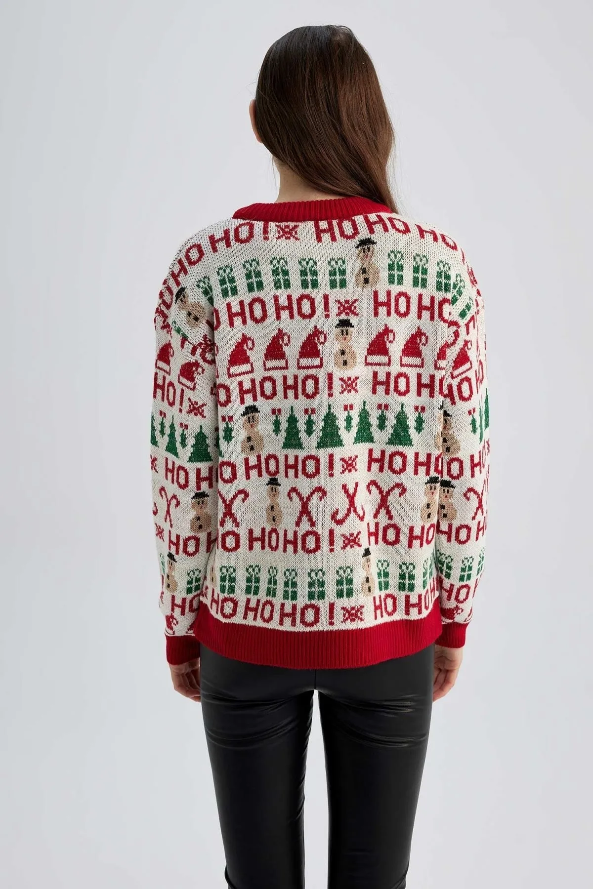DeFacto  Oversize-Pullover mit Rundhalsausschnitt und Weihnachtsmotiv