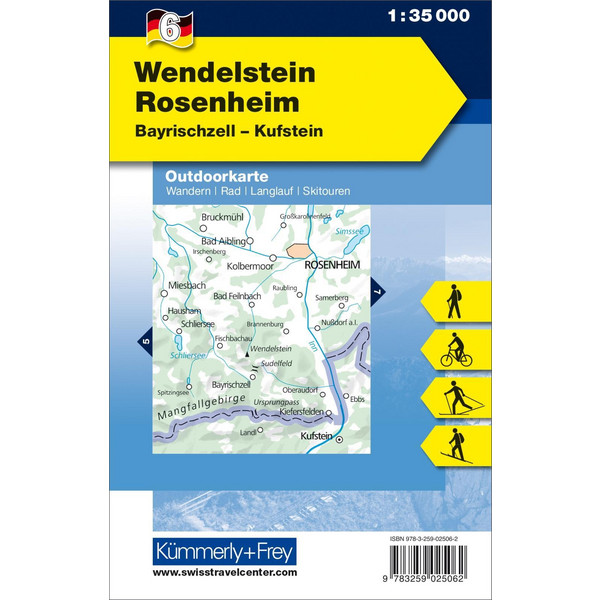 KuF Deutschland Outdoorkarte 06 Wendelstein - Rosenheim, Bayrischzell, Kufstein 1:35 000 - Wanderkarte