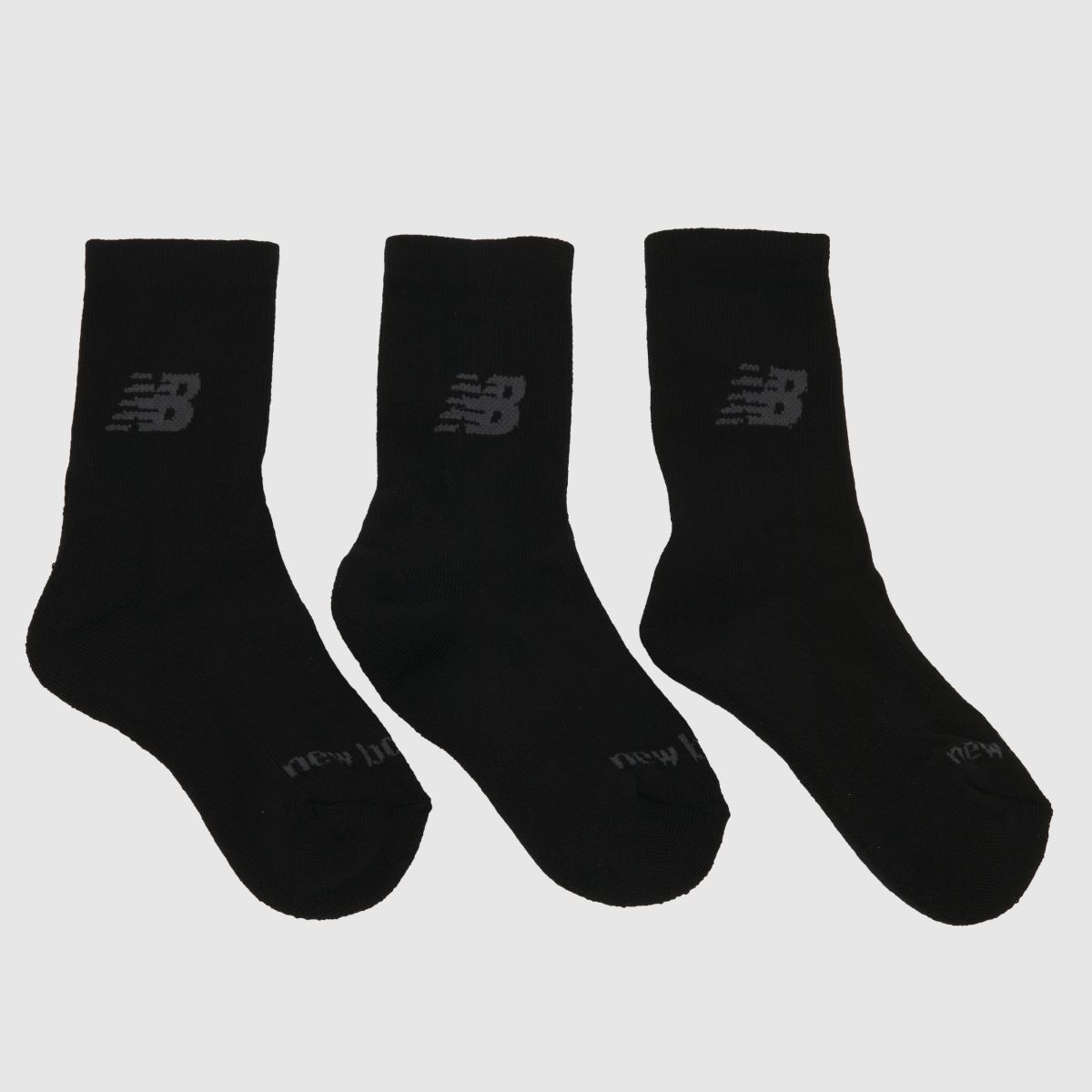 New Balance črne otroške športne nogavice, 3 kompleta