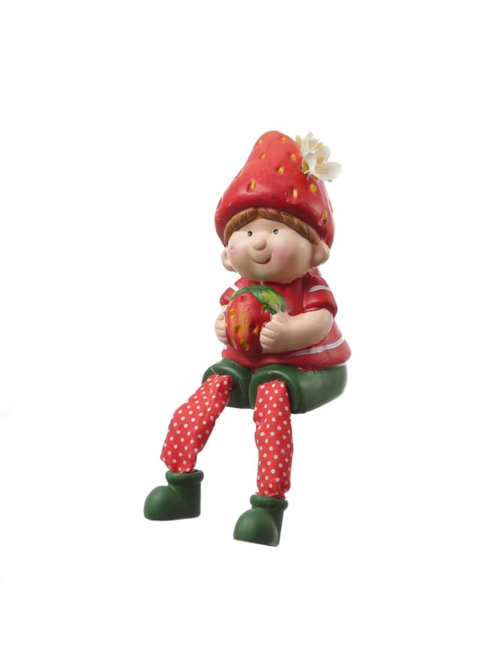 MARELIDA Kantenhocker Erdbeerjunge Fritz Gartenfigur H: 19cm in rot günstig kaufen onesize
