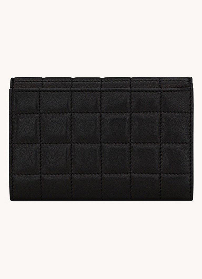 Portofel mic pătrat din piele matlasată Cassandre by Saint Laurent