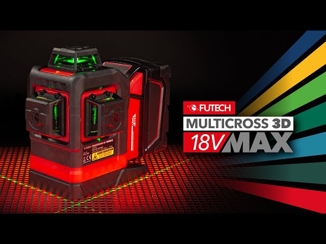 Láser de líneas cruzadas 3D Futech 036.3DG MultiCross 18V MAX verde. No incluye baterías ni cargador.