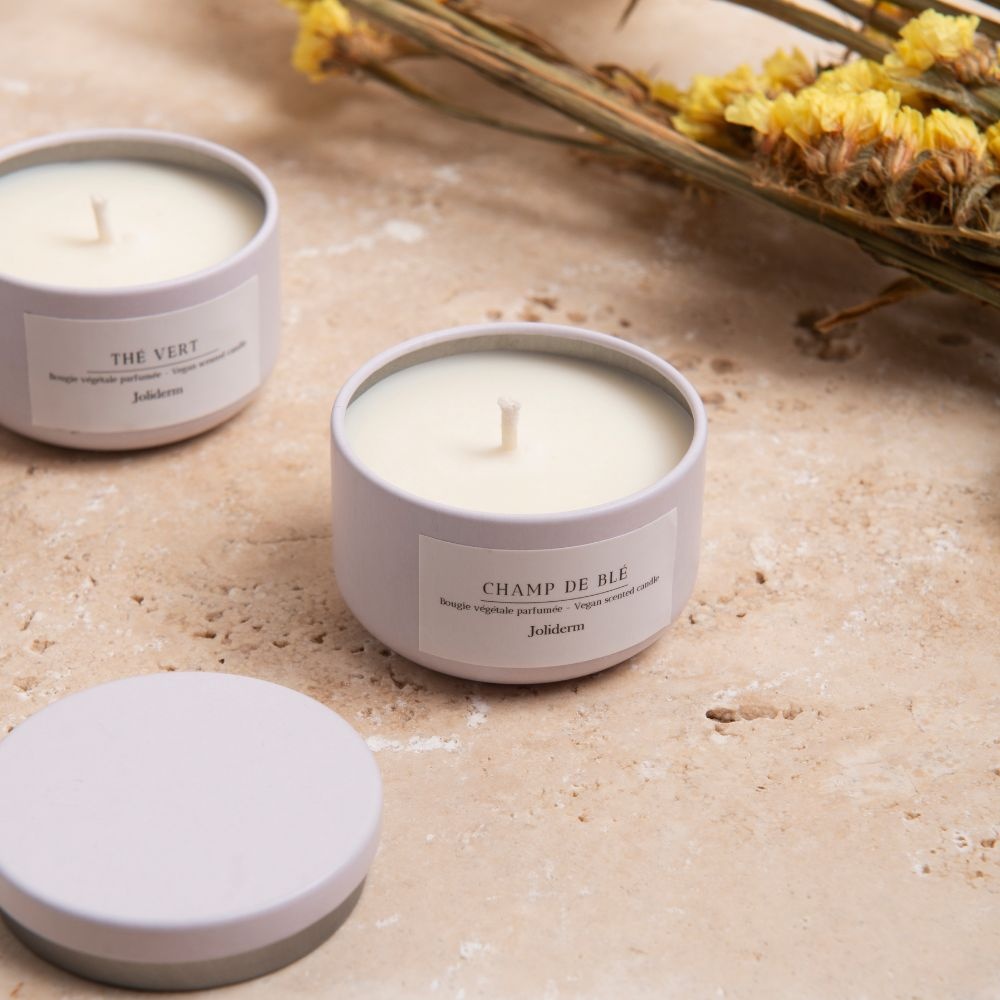 joliderm Bougie de voyage parfumée Fleur de Coton Bougie parfumée