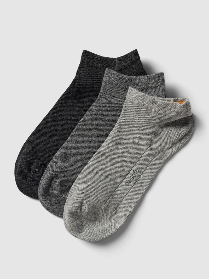 Sneakersocken mit Label-Detail im 3er-Pack in mittelgrau