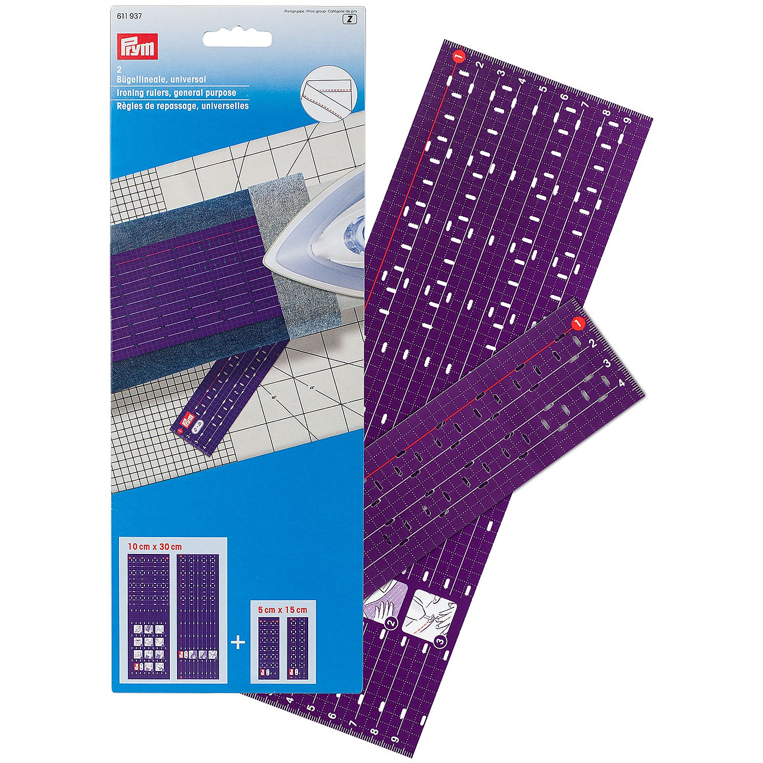 Prym Bügellineale, universal, Inhalt: 2 Stück