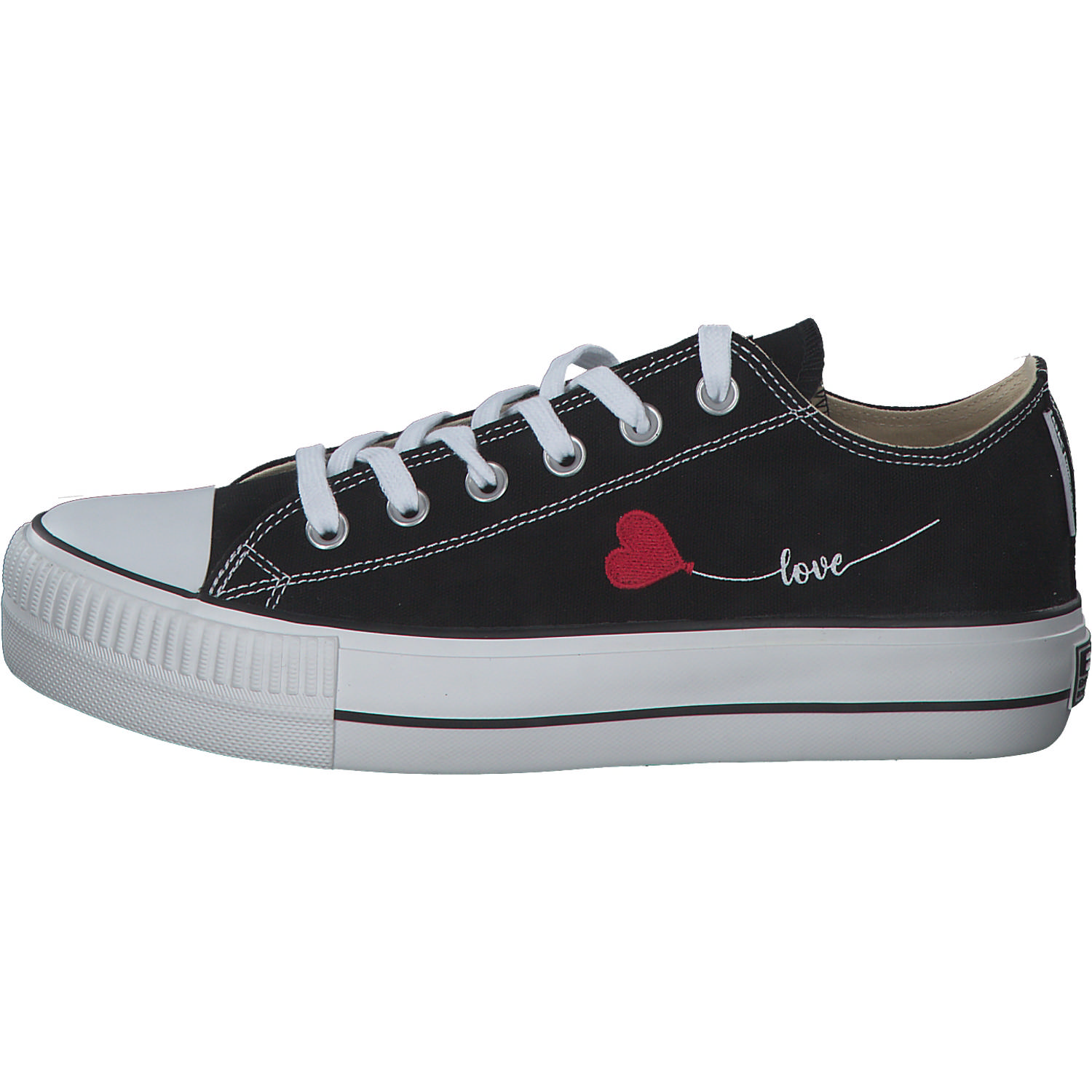 British Knights Kaya Low B49, Sneakers Low, Damen, black love heart
