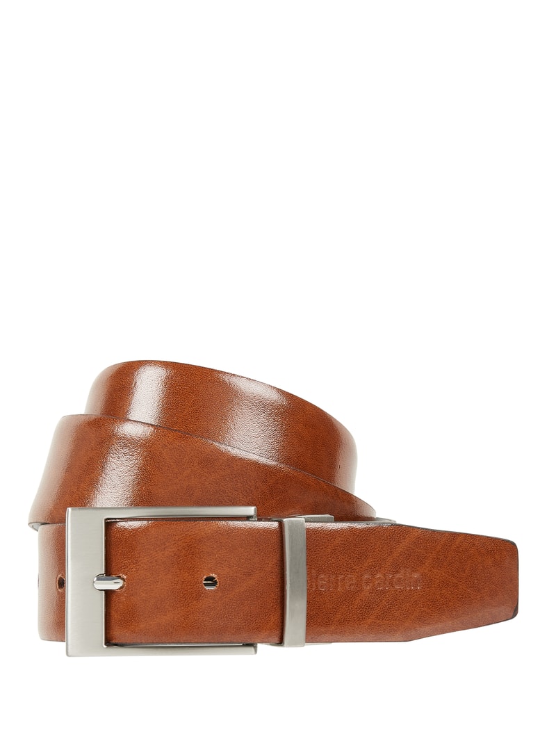 Wendegürtel aus Leder mit Dornschließe in cognac