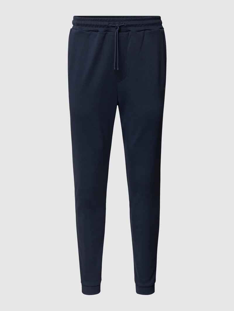 Sweathose mit feinem Strukturmuster in marineblau
