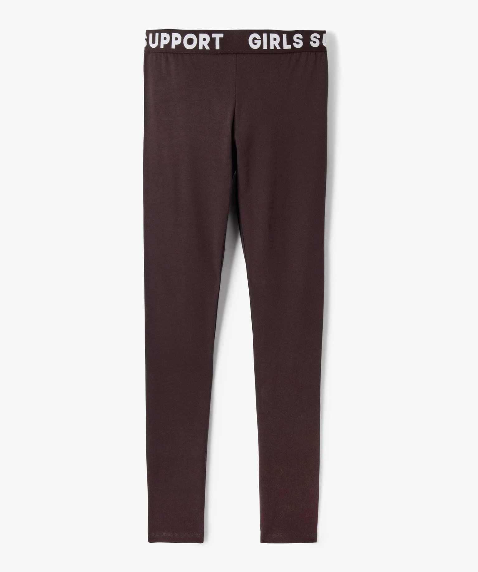 Leggings de sport fille avec taille élastique imprimée marron | GEMO