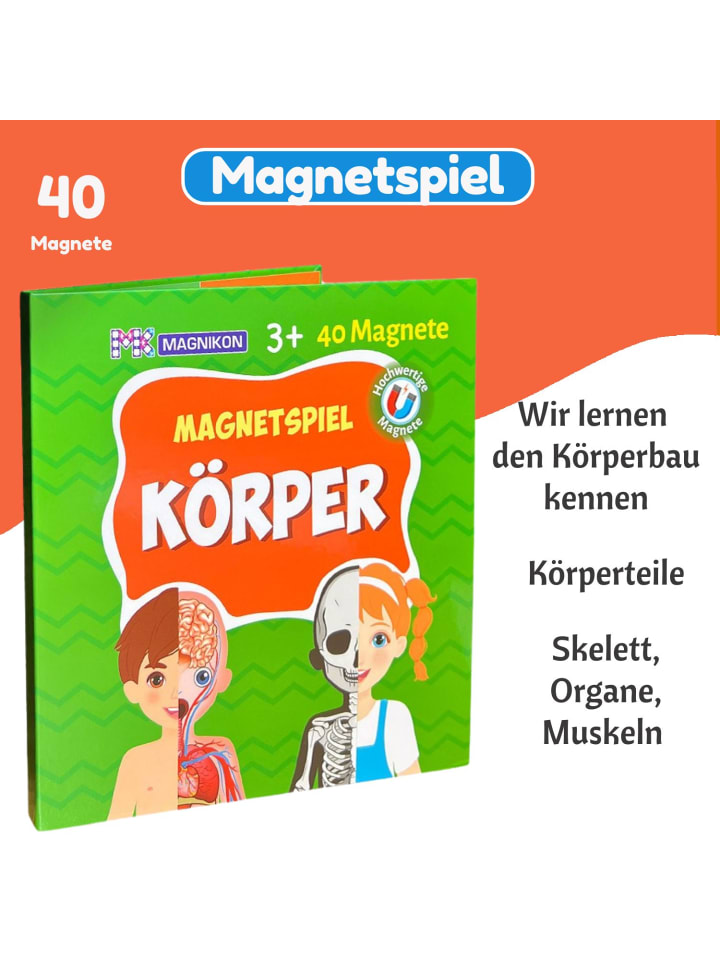 MAGNIKON Magnetisches Lernspiel über den menschlichen Körper ab 3 Jahren, 40 Magnete günstig kaufen onesize