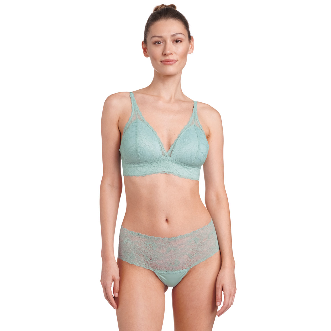 2 Damen Bralette-BHs mit Spitze