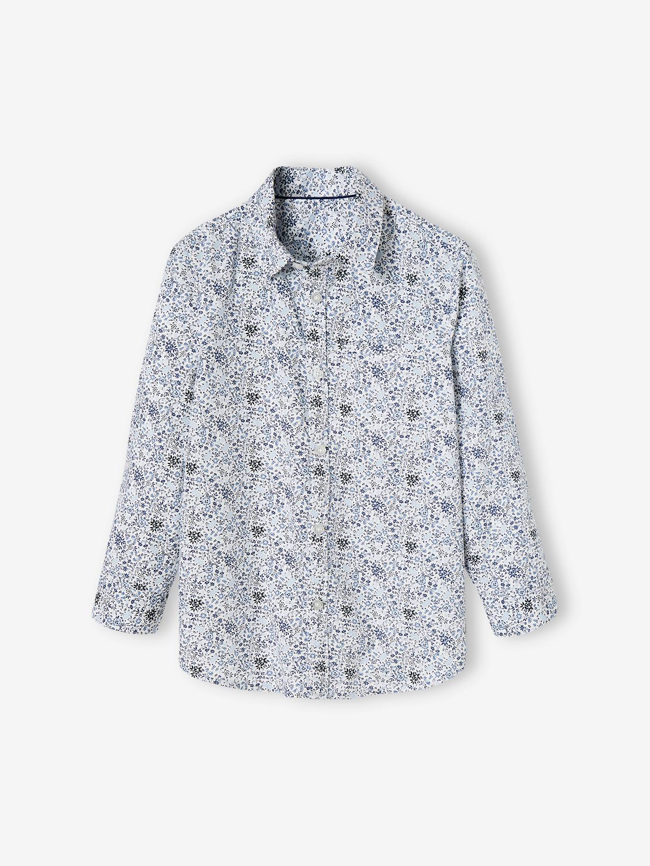 Vertbaudet Jungen Hemd mit Fliege, Blumenmuster Oeko-Tex - grün bedruckt