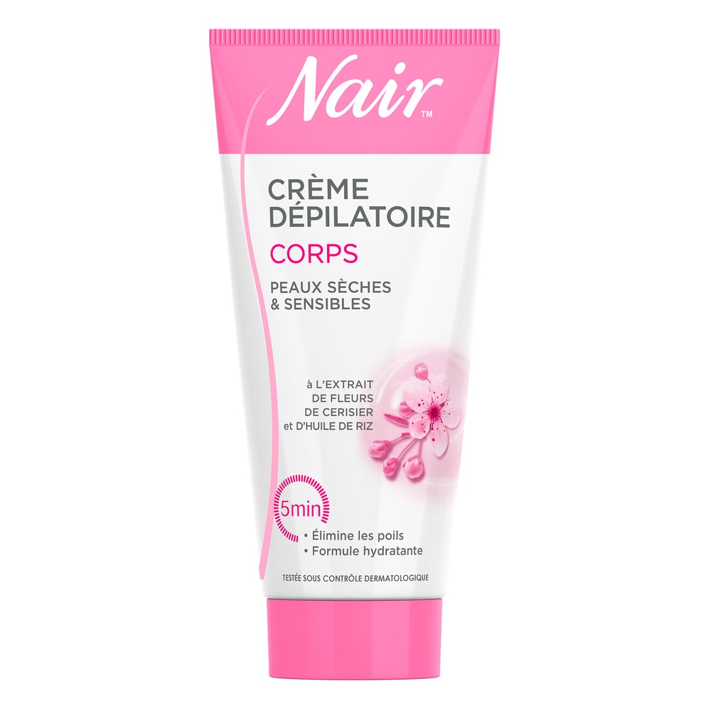 nair Crème dépilatoire Corps à l'extrait de fleurs de cerisier et Huile de riz Crème dépilatoire