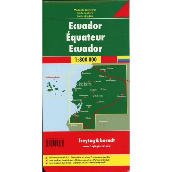Ecuador, Autokarte 1:800.000 - Straßenkarte