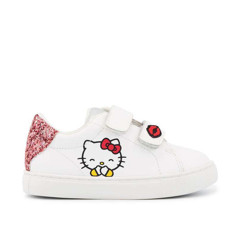 Baskets en cuir Mini Edith hello kitty glitter rose