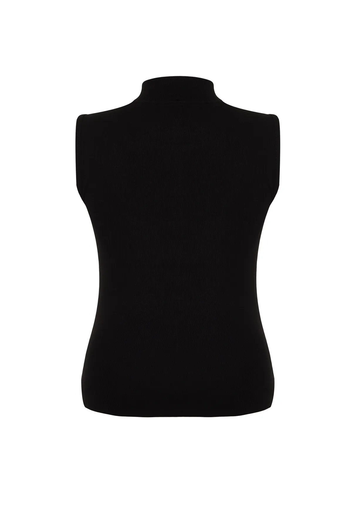 Trendyol Curve  Schwarze Strickbluse mit Reißverschluss TBSSS24AF00040