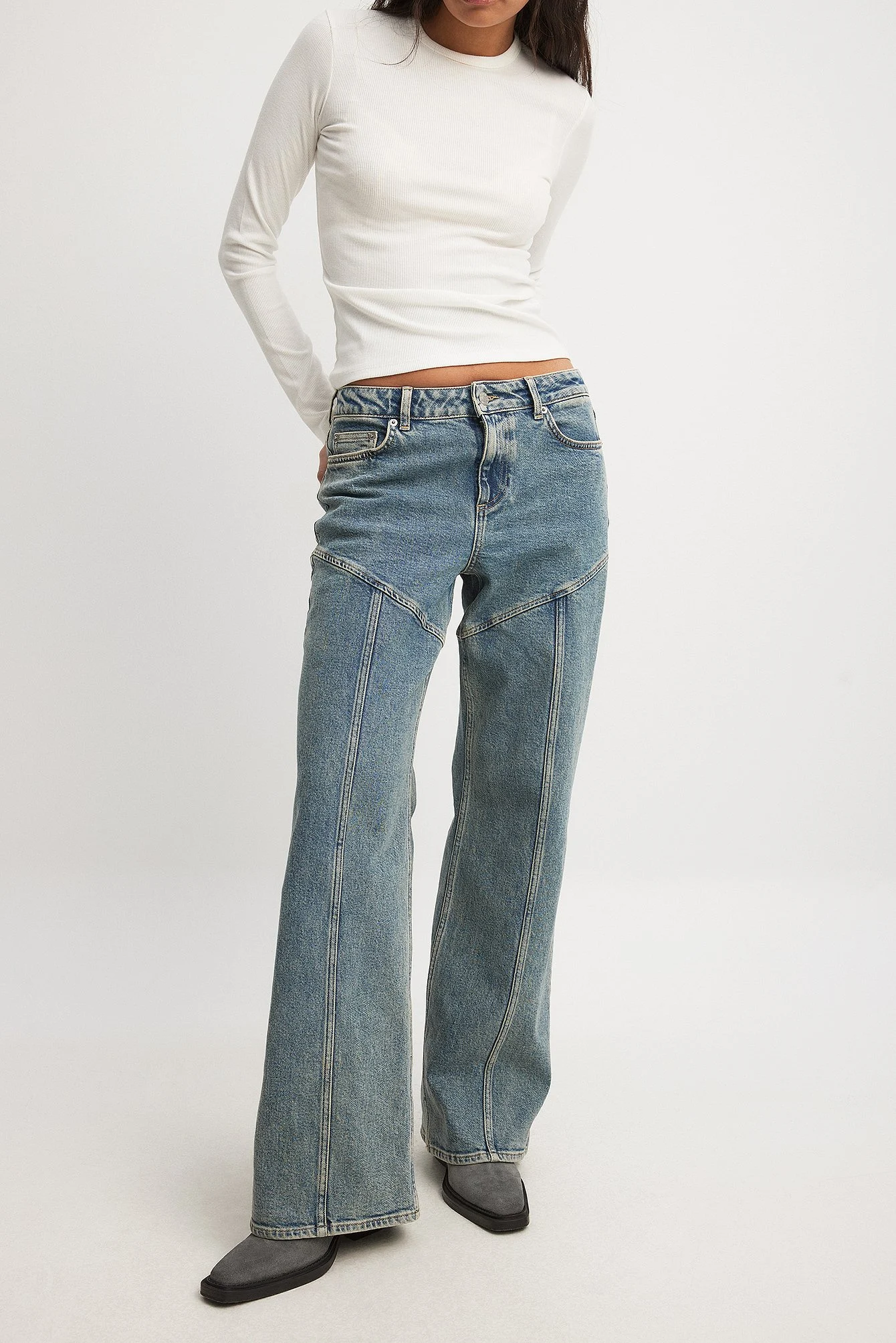 Straight Seam Detail Denim