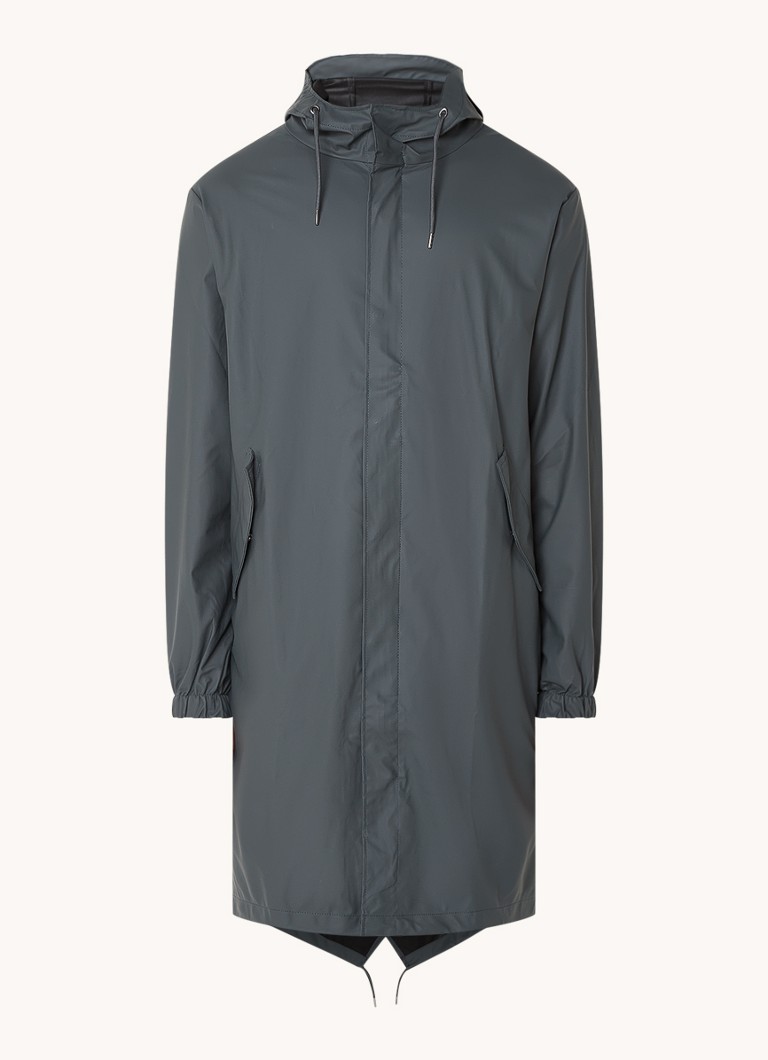 Rains Fishtail parka with hood and flap pockets