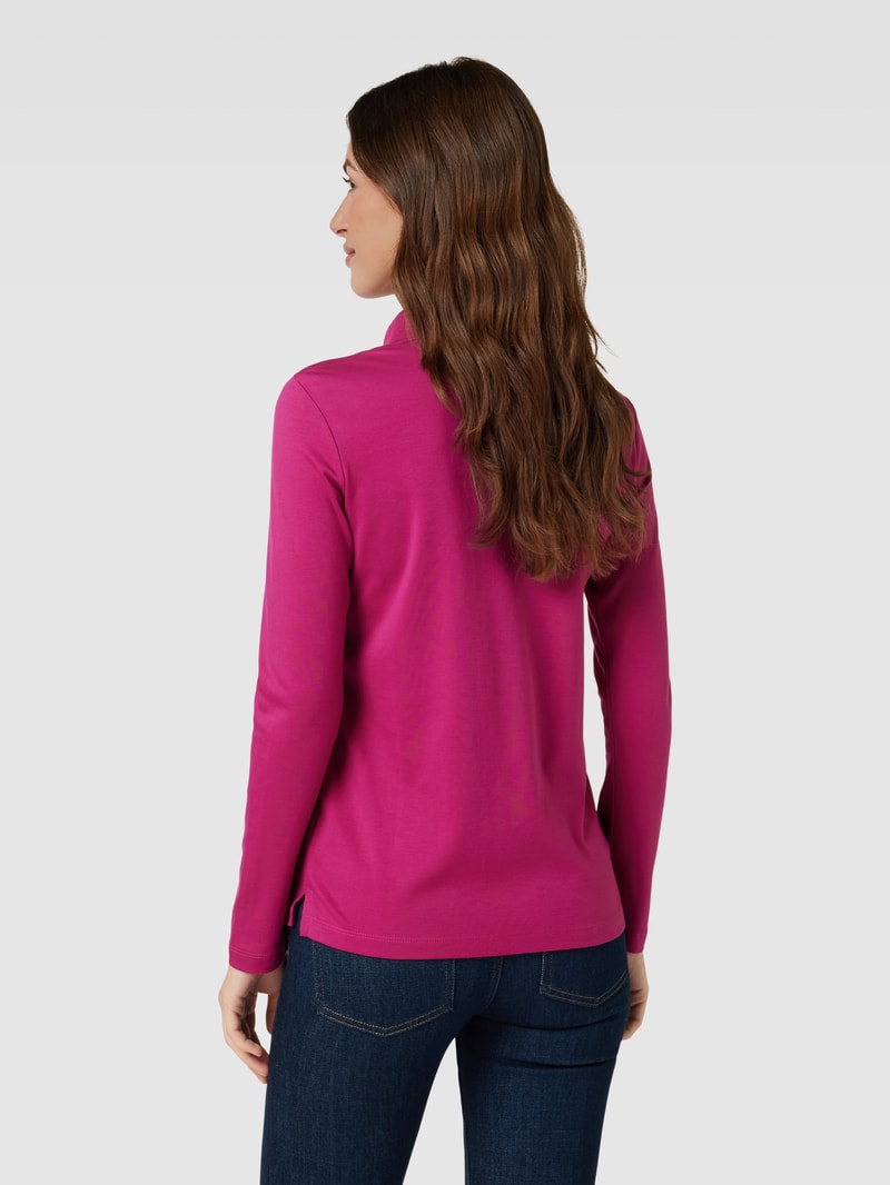 Longsleeve mit Polokragen in pink