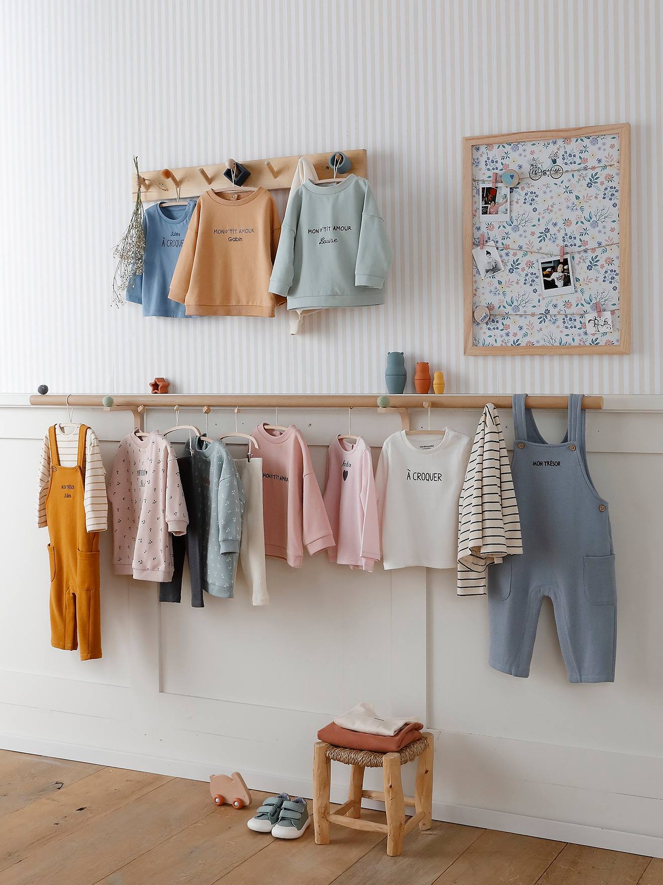 Vertbaudet Baby Sweatshirt MON P'TIT AMOUR, personalisierbar Oeko-Tex - wollweiß