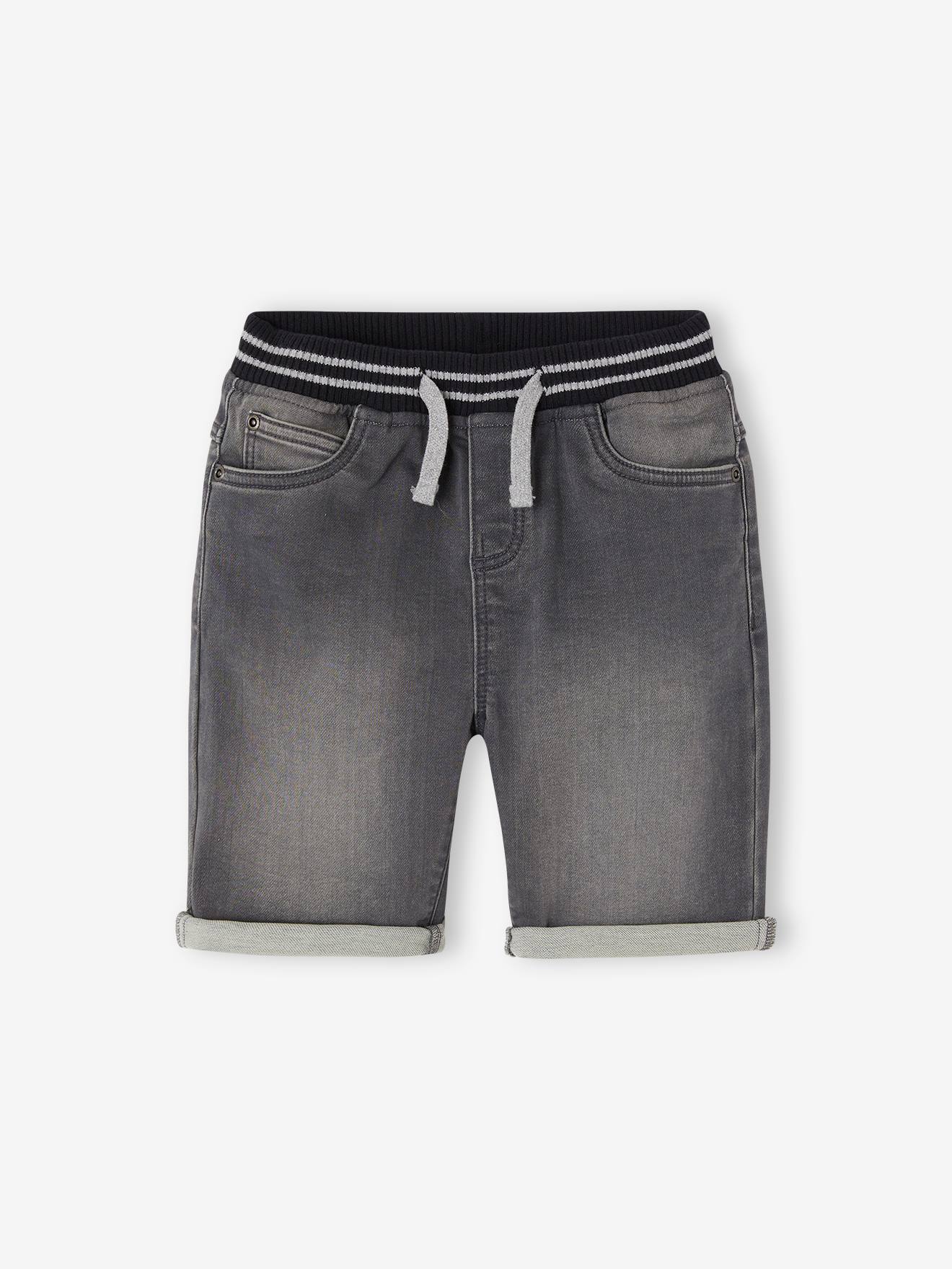 Vertbaudet Jungen Shorts mit Schlupfbund, Denim-Look - blue stone