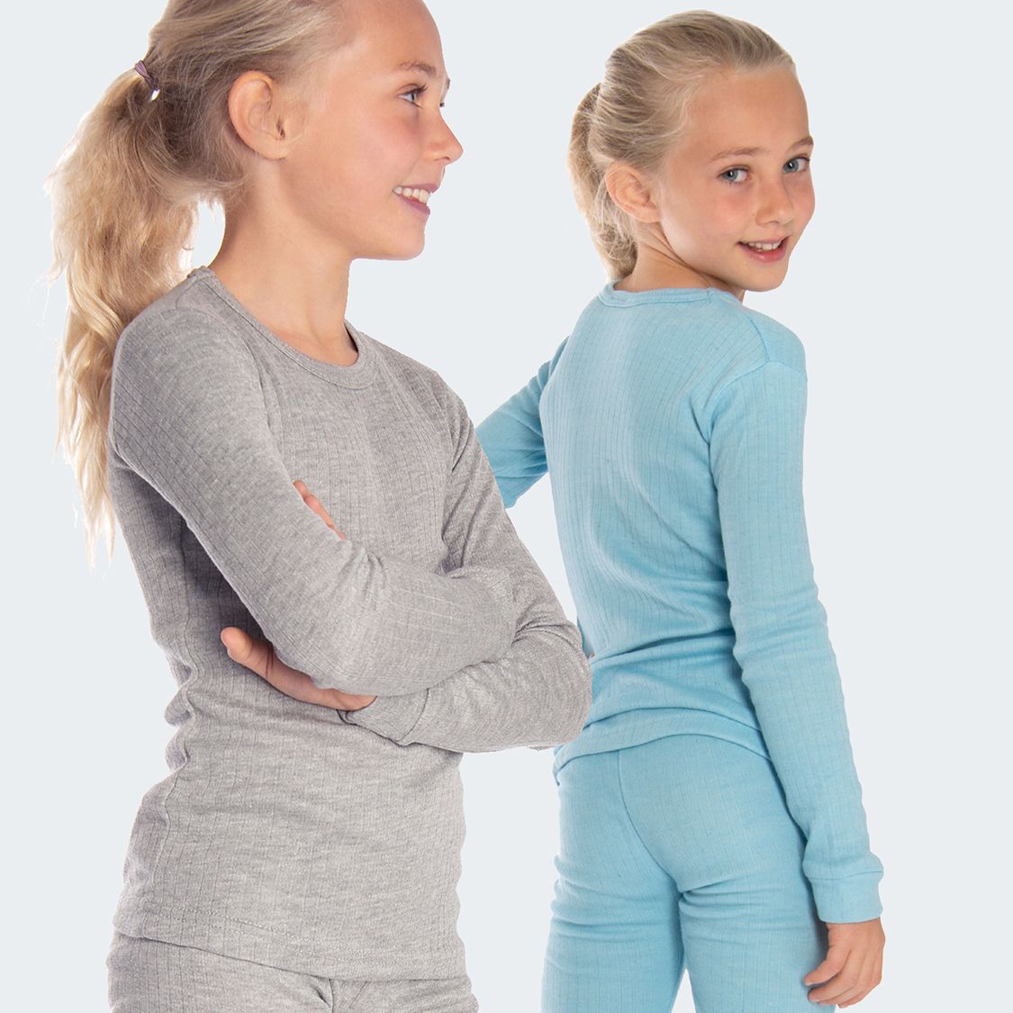 Black Snake Cuddle Grau/Blau 2-Pack Kinder Thermoshirt