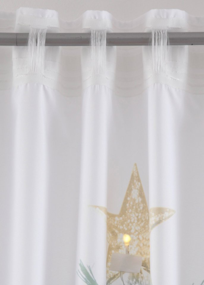 LED Vorhang mit Weihnachtsbaum Druck (1er Pack)