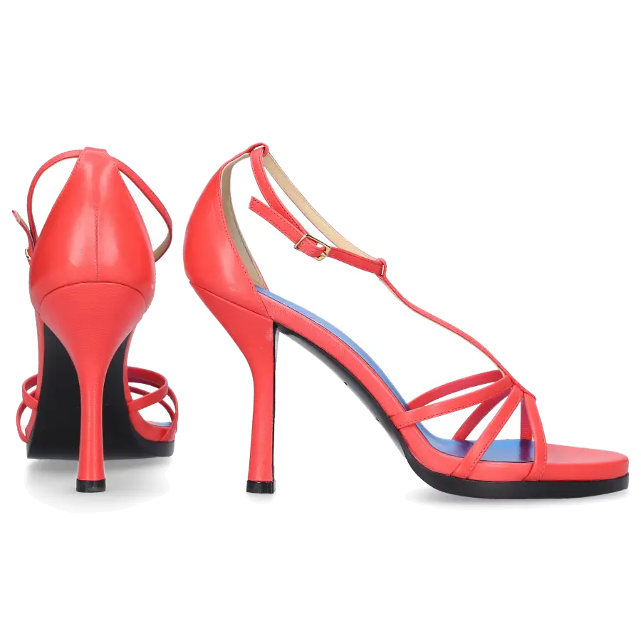 Balenciaga - Plateausandalen Glattleder Kalbsleder coralle - rot