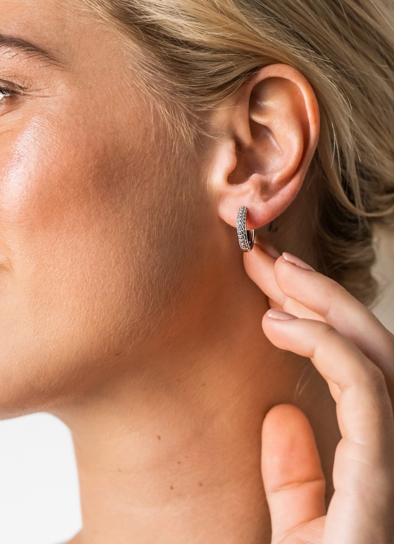TI SENTO - Milano Silver hoop earrings with cubic zirconia