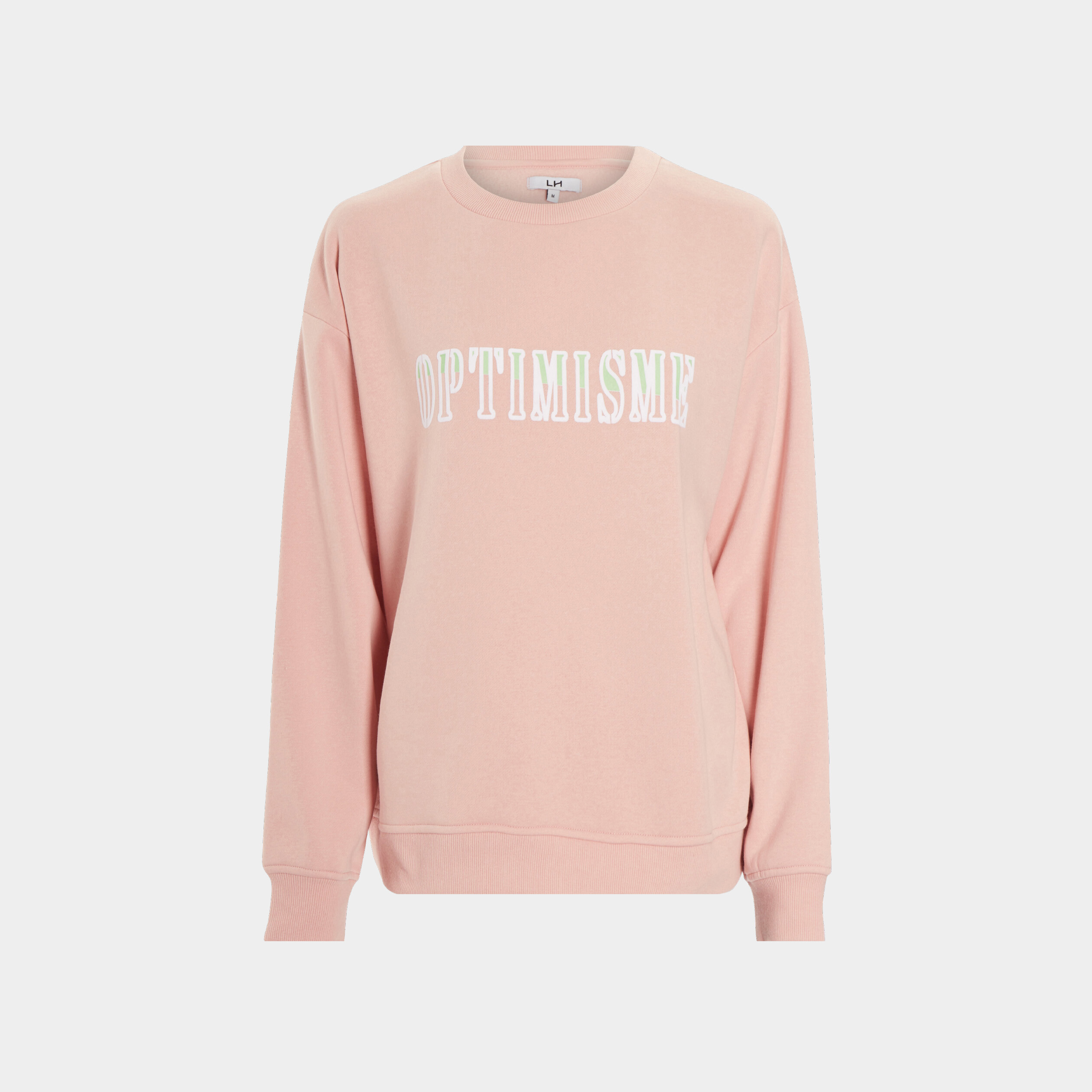 Sweat molleton avec col rond rose poudrée femme | La Halle