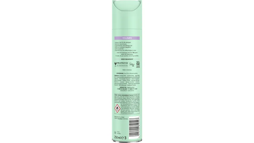TAFT Haarspray Volumen alle Haartypen 250 ml Haltegrad 3 - mittlerer Halt 250 ml